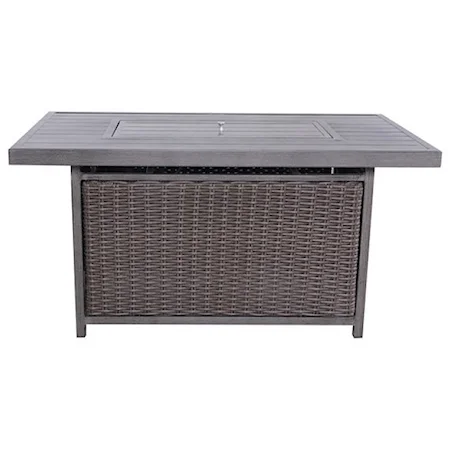 Rectangular Firepit with Aluminum Slat Top